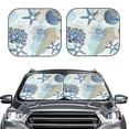 thumbnail image 2 of Xecao Algae Corals and Seashells for Foldable Car Sun Shades (2-Pack) offer sun protection with an easy-fold design for convenient windshield shading., 2 of 7