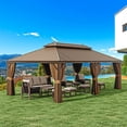 thumbnail image 5 of 24 Ft. W x 14 Ft. D Outdoor Hardtop Gazebo with Double Roof – 303 sq. ft. Shade, Powder-Coated Steel Frame, Mosquito Netting, Ideal for Patio & Backyard, 5 of 6