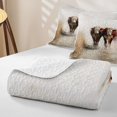 thumbnail image 4 of Manfei Animal Cows Quilt King 3 Pieces,Rustic Countryside King Coverlet Set,White Brown,1 Bedspread and 2 Pillowcases, 4 of 7