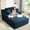 50"-blue, variant on Chaise Lounge Chair Indoor, 50'' Upholstered Sofa Bed with 2 Throw Pillows, Comfy Lounge Indoor, Sleeper Reading Chair, Oversized Recliner Sofa, Fluffy Couch (Blue)