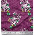 thumbnail image 1 of Soimoi polyester Crepe Fabric Check,Leaves & Cosmos Floral Decor Fabric Printed Yard 42 Inch Wide, 1 of 1