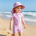 thumbnail image 2 of Confree For Girls Summer 2 Piece Swimwear Graphic Print Bathing Suits Pool Soft Breathable Toddler Girls Swimsuit Size 9-12 Months Purple, 2 of 4