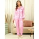 thumbnail image 3 of Conjuntos de pijama para mujer Allegra K ropa de dormir de manga larga con botones suave Rosa L, 3 of 6