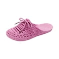 thumbnail image 2 of Bow Mules for Women Woven Mesh Jelly Beach Sandals Slip On House Slippers Lace Up Hollow Water Slides Barefoot Dress Shoes Waterproof Lightweight Breathable BacklessIndoor Outdoor, 2 of 3