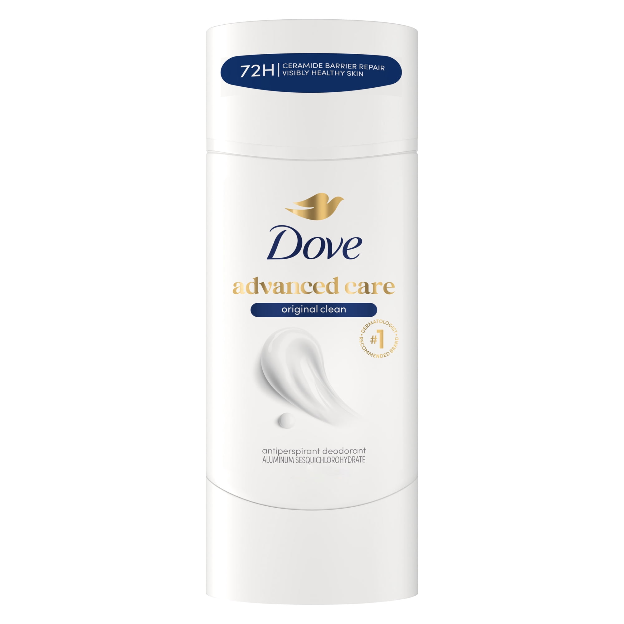 Dove Advanced Care Antiperspirant Deodorant Stick For Helping Repair Skin Barrier After Shaving, Original Clean With 72-Hour Sweat & Odor Protection, 2.6 oz