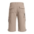 thumbnail image 5 of ZOYOEN Mens Capris Pockets with Pockets- Stretch Comfort Waist Casual Relaxed Fit Cargo Shorts Coffee Size 34, 5 of 7