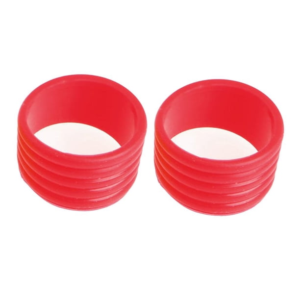 Paquete de 2 anillos de fijación para agarre de raqueta de tenis de 2,5 cm con extremos sellados de envoltura de bucle rojo