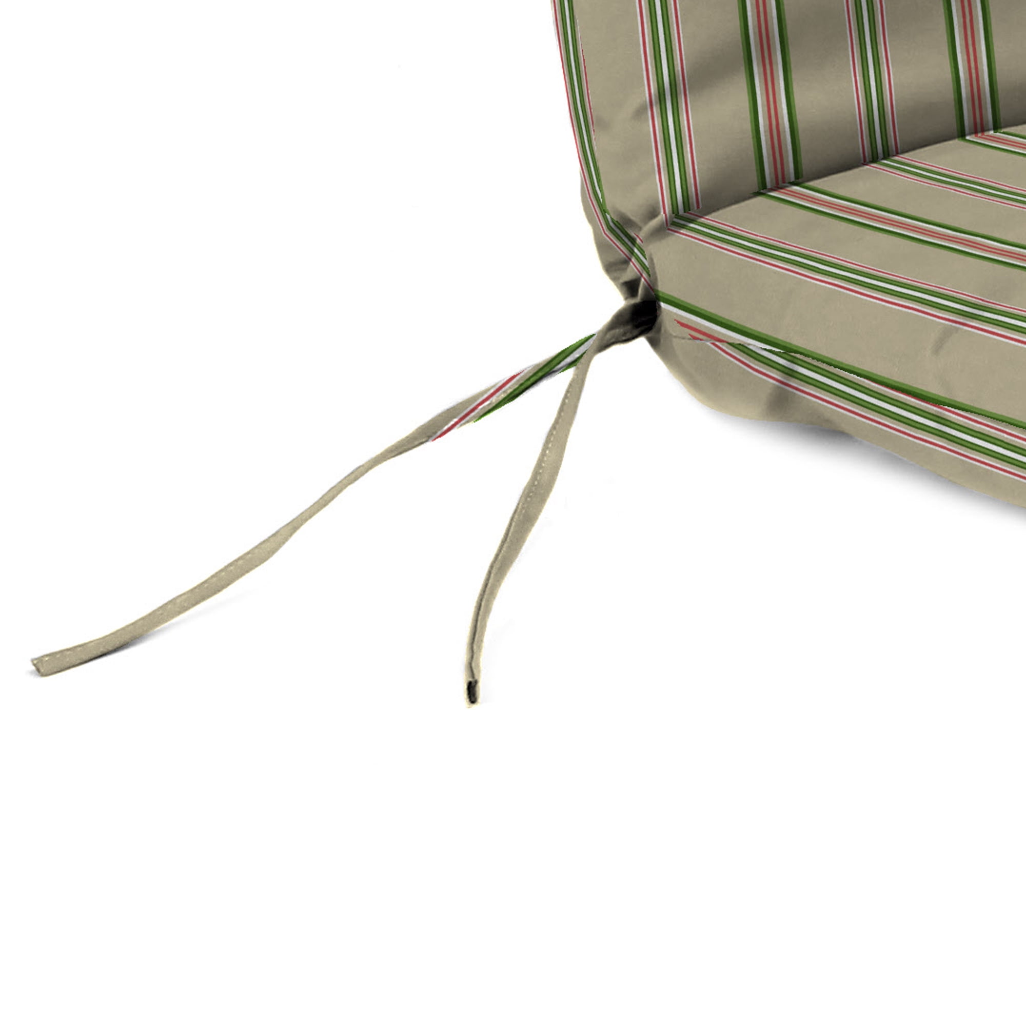 Jordan Manufacturing 72" x 22" Owen Raffia Beige Stripe Rectangular Outdoor Chaise Lounge Cushion with Ties and Hanger Loop