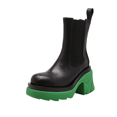 

Women‘s Martin Boots Chelsea Boots Mid-tube Chunky Heeled Short Boots British Style Ankle Boots