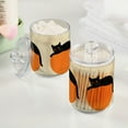 thumbnail image 2 of Yayeee 2 Pack Qtip Holder Dispenser for Bathroom with Lid Cotton Swab Canister, Black Cat Orange Ball, 2 of 6