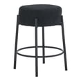 thumbnail image 3 of Holaki 24" Upholstered Round Bar Stools, Set of 2 – Modern Counter Height Stools for Kitchen, Dining, Coffee Shops & Home Bar with Sturdy Metal Legs, 3 of 11