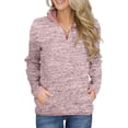 thumbnail image 1 of Sudadera con capucha para mujer Sudadera con capucha de color sólido Sudadera con cuello de cremallera de manga larga Top informal suelta de otoño, Rosa, L Inevent AP003716-03, 1 of 4