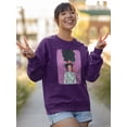 thumbnail image 2 of Pastell Beautiful Flower Woman Sweatshirt Women's -Hulya Ozdemir Designs, Female 3X-Large, 2 of 4