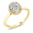 thumbnail image 2 of Gem Stone King 1.58 Cttw 10K Yellow Gold IGI Certified Diamond Halo Engagement Ring for Women | Center Oval Cut 1.5 Ct | E-F Color | VS1-VS2 Clarity | Available in Size 5 to 10, 2 of 6