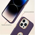 thumbnail image 2 of for iPhone 14 Pro Case Silicone 3 in 1 Case Logo View + 1* Screen Protector Shockproof Protective Anti-Skid Edge Cover iPhone 14 Pro Case -Purple, 2 of 6