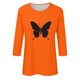 thumbnail image 4 of Honeeladyy - Camisetas de verano para mujer, manga 3/4, cuello redondo, bonitas túnicas, blusas holgadas y camisetas básicas, regalo para tu novia, esposa o mamá (naranja, M), 4 of 5