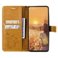 thumbnail image 3 of iPhone 12 Pro Max Wallet Case, Flip Kickstand Emboss Butterfly PU Leather Protective Phone Cover with Wrist Strap & Card Slots, Yellow, 3 of 7