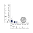 thumbnail image 4 of Gem Stone King 925 Sterling Silver Oval Blue Created Sapphire Pendant and Earrings Jewelry Set for Women (3.24 Cttw, with 18 inch Silver Chain), 4 of 4