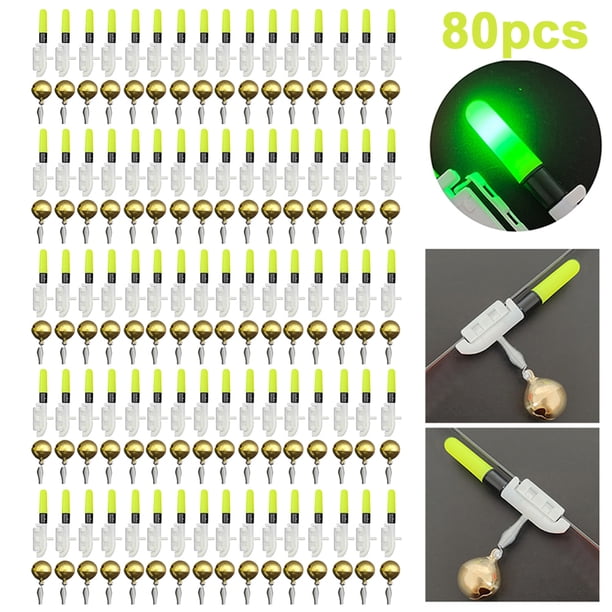 Juego 80 Cañas Pescar Electrónicas Luminosa Con Anillo Campana (redondo) Verde