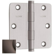 Baldwin 1435.I 3.5" X 3.5" Solid Brass 1/4" Radius Corner Plain Bearing Mortise Hinge -