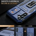 thumbnail image 2 of for Samsung Galaxy S21 FE Case with Upgraded Sliding Camera Lens Cover and Strong Magnetic Kickstand - Military-Grade Shockproof Protective Phone Case for Men Women Girls - Blue, 2 of 12