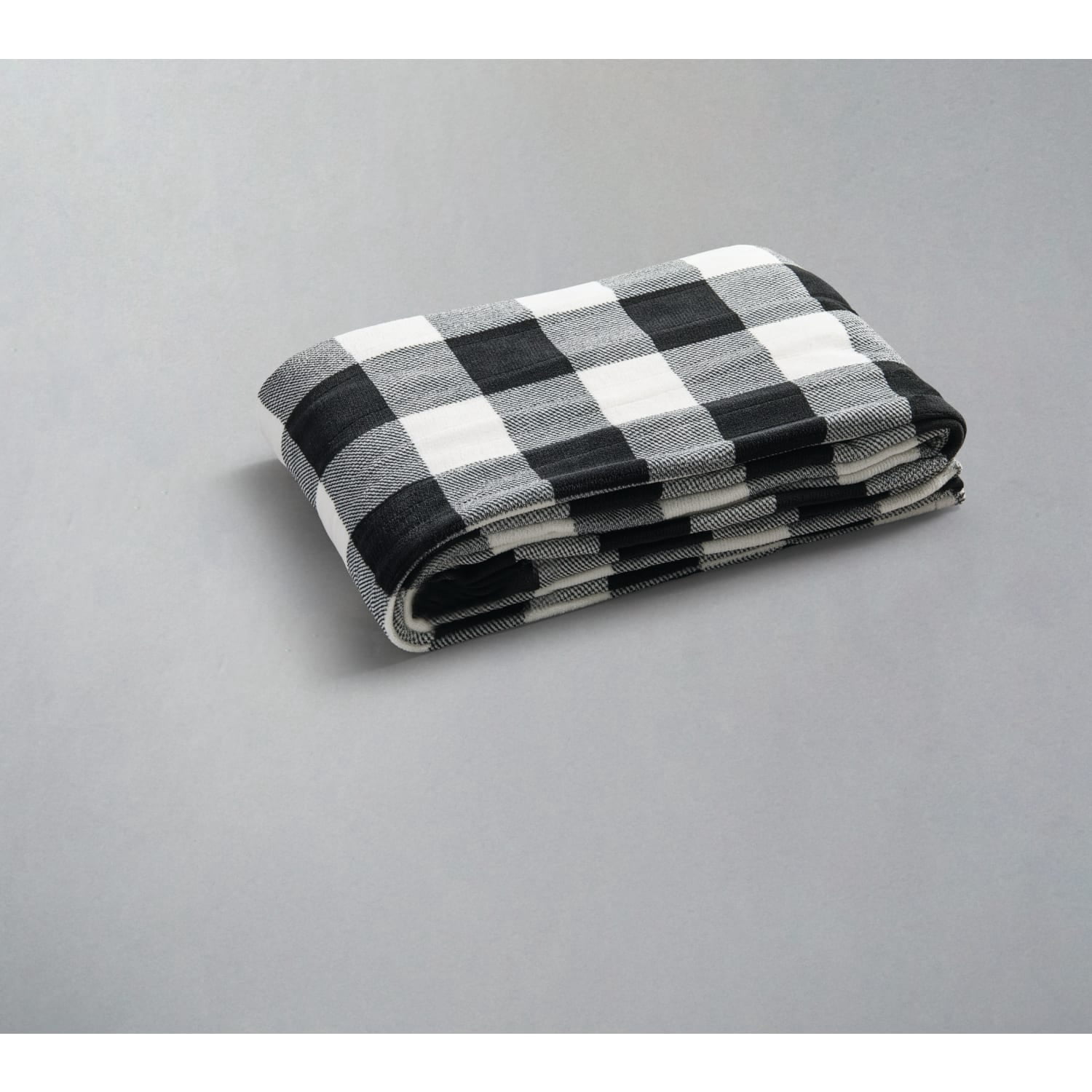 Sunbeam Microplush Heated Throw (50" x 60"), Push Button Controller with 3 Heat Settings, Black/White Plaid