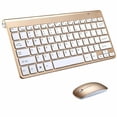 thumbnail image 1 of Mini Clavier et Souris Sans Fil 2.4G Compatible avec Mac Apple PC Ordinateur (Or), 1 of 1