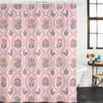thumbnail image 2 of Vintage Flower Pattern Shower Curtain, Waterproof Shower Curtains for Bathroom, Spring Floral Leaves Plants Pink Washable Fabric Bathtub Curtain Set Bath Decor with 12 Hooks Stall 36"x72", 2 of 8