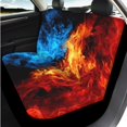 thumbnail image 3 of XYZCANDO Ice and Fire 14 Pieces Auto Seat Covers Full Set Steering Wheel Cover Center Console Pad Seat Belt Covers Headrest Covers Cup Coasters for Most Cars SUVs Sedans, 3 of 7