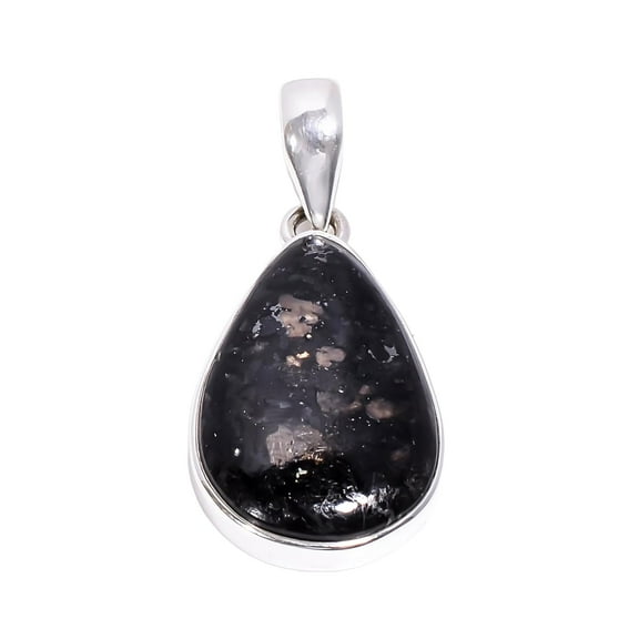 Nuummite Gemstone 925 Sterling Silver Pendant Gift Jewelry for Her