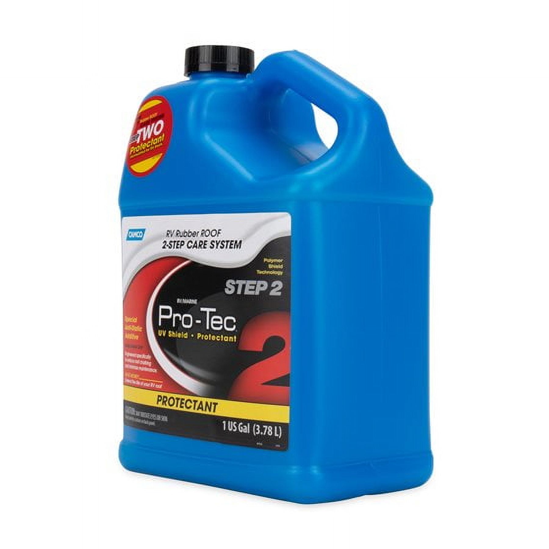 Camco Pro-Tec Camper/RV Rubber Roof Care System | Two Step Treatment Rids Dirt/Grime & Reduces Roof Chalking | Extends the Life of RV & Trailer Rubber Roofs - 2 Gallons (41453)