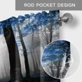 thumbnail image 6 of Blue Forest Farmhouse Short Window Curtain Valances, Vintage Foggy Woods Tree Mysterious Rod Pocket Kitchen Valances for Living Room Bedroom Bathroom Cafe 42" x 12", 6 of 8