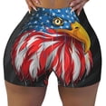 thumbnail image 2 of Lsque Eagle Head With American Flag Pattern High Waisted Biker Shorts for Women-Tummy Control Fitness Athletic Workout Running Yoga Gym Shorts,Moisture-Wicking-X-Large, 2 of 9