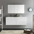 thumbnail image 3 of Fresca Mezzo 60" White Wall Hung Double Sink Modern Bathroom Vanity w/ Medicine Cabinet, 3 of 6