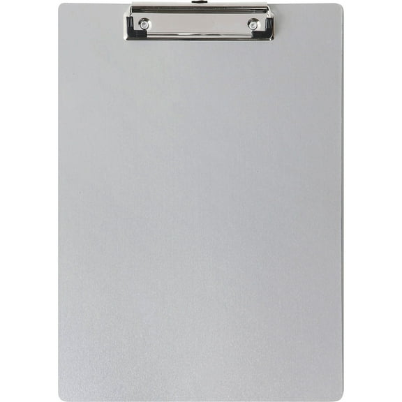 Business Source Aluminum Clipboard - 8 1/2" x 11" - Low-profile - Aluminum - Silver - 1 Each | Bundle of 5