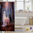 thumbnail image 3 of Manfei Chappy Halloween Ghost Shower Curtain 72Wx84L,Rustic Maples Leaf Bathroom Shower Curtain, 3 of 5