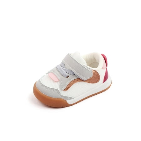 

Lacyhop Children Sneakers Color Block Flats Lightweight Athletic Shoes Gym Low Top Walking Sneaker Fashion Mesh Casual Shoe Pink 7C