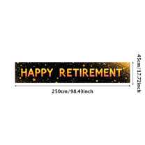Black Background Banner with Golden Star Elements for Happy Retirement Party Retirement Decorations Photography Props Backdrop Party Supplies