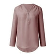 thumbnail image 4 of Long Sleeve Shirts For Women Button Clothing Loose Shirt Chiffon Zipper s Plus Size Tops Womens Long Sleeve Tops, 4 of 7