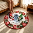 thumbnail image 6 of Sahpxhe Christmas Round Area Rug, 3D Optical Illusion Gnomes Snow Hole Pattern Door Mat for Indoor Home Porch Holiday Decor, 6 of 6