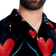 thumbnail image 5 of Valentine's Day Love ECG Men's Short Sleeve Spread Collar Beach Shirts Casual Printed Button Down Unisex Summer Tops, 5 of 6