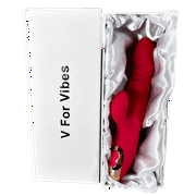V For Vibes Thrusting Dildo, Thrusting Vibrator Luna - Red