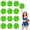 Color mixed green, variant on Cheerleading Pom Poms 14 Pcs, with Four Finger Handle Cheerleading Handheld Squad Pompoms for Sports Team Cheer Spirit Games Dance Party Adults