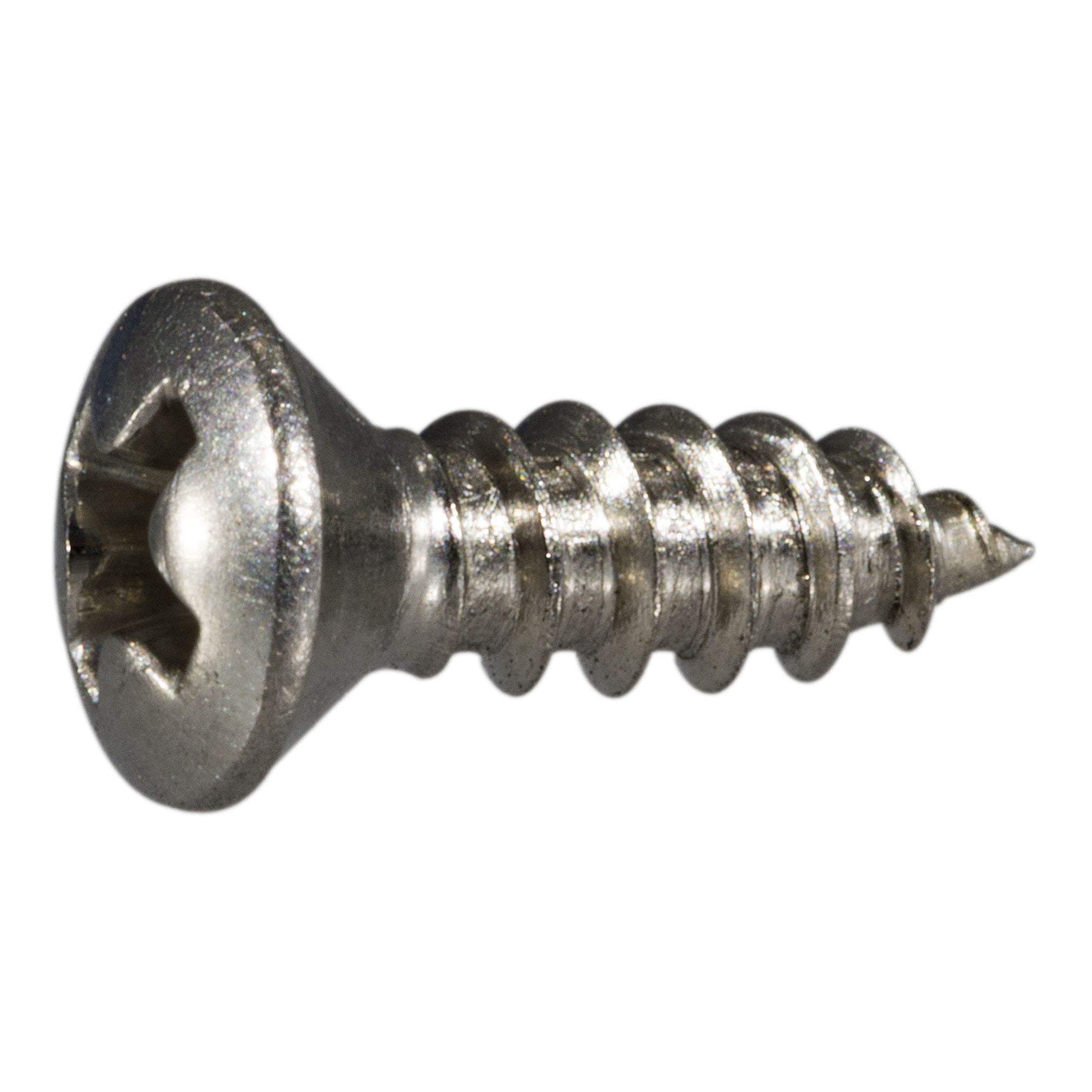 Slotted Oval Head Sheet Metal Screw Stainless Steel #4 x 1/2" Qty 500
