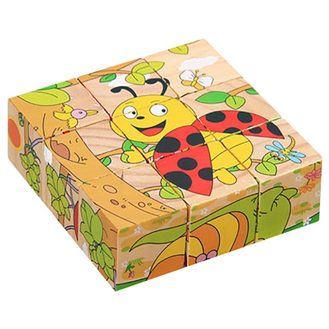 Juguetes 9 piezas Juego de rompecabezas educativo temprano para aprender juguetes para niños Rompecabezas de bloques de madera grandes Papel