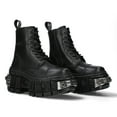 thumbnail image 2 of New Rock Boots WALL083C-S4 Unisex Metallic Black Leather Platform Gothic Boots 45, 2 of 6