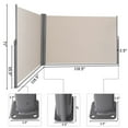 thumbnail image 3 of Gymax 237'' x 71'' H Patio Retractable Double Folding Side Awning Screen Divider Beige, 3 of 10