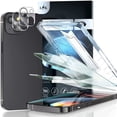 thumbnail image 1 of L K 2 Pack Screen Protector for iPhone 13 (6.1 inch) with 2 Pack Camera Lens Protector, Tempered Glass [Eye Protection+Anti Blue Light] HD Clear with Easy Installation Kit iPhone 13, 1 of 6