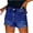 Dark Blue, variant on Staron Women's Casual Distressed Denim Shorts with Pockets Stretchy Solid Color High Waist Ripped Jeans Shorts, Light Blue L