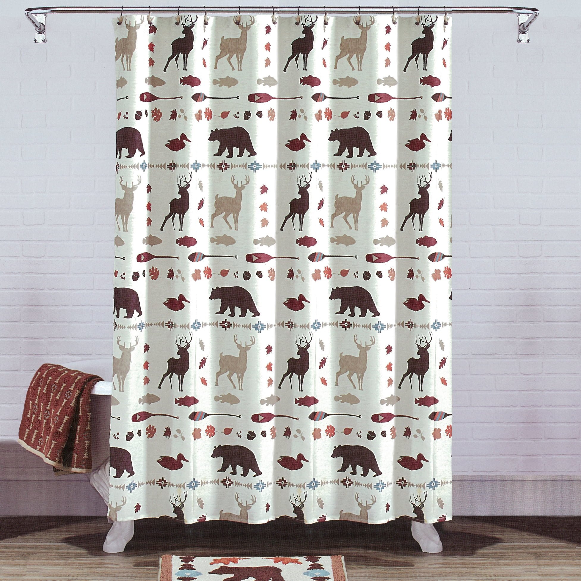 Better Homes & Gardens Lodge Stripe Shower Curtain, 1 Each